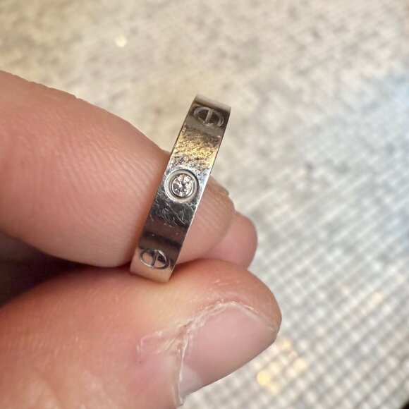 Cartier White Gold LOVE Small Model 1 Diamond Ring - Picture 9 of 15